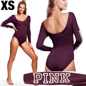 PINK Victoria’s Secret Maroon Scoop Neck Bodysuit